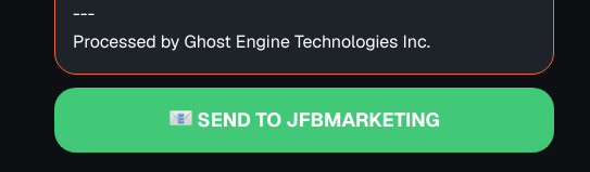 Processed change order with Send to JFBMARKETING action